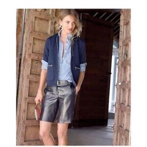 J. Crew Linen City Shorts - Navy Metallic Size 10